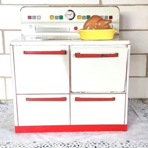 Vintage 1950s Wolverine Tin Litho Play Toy Stove/Oven